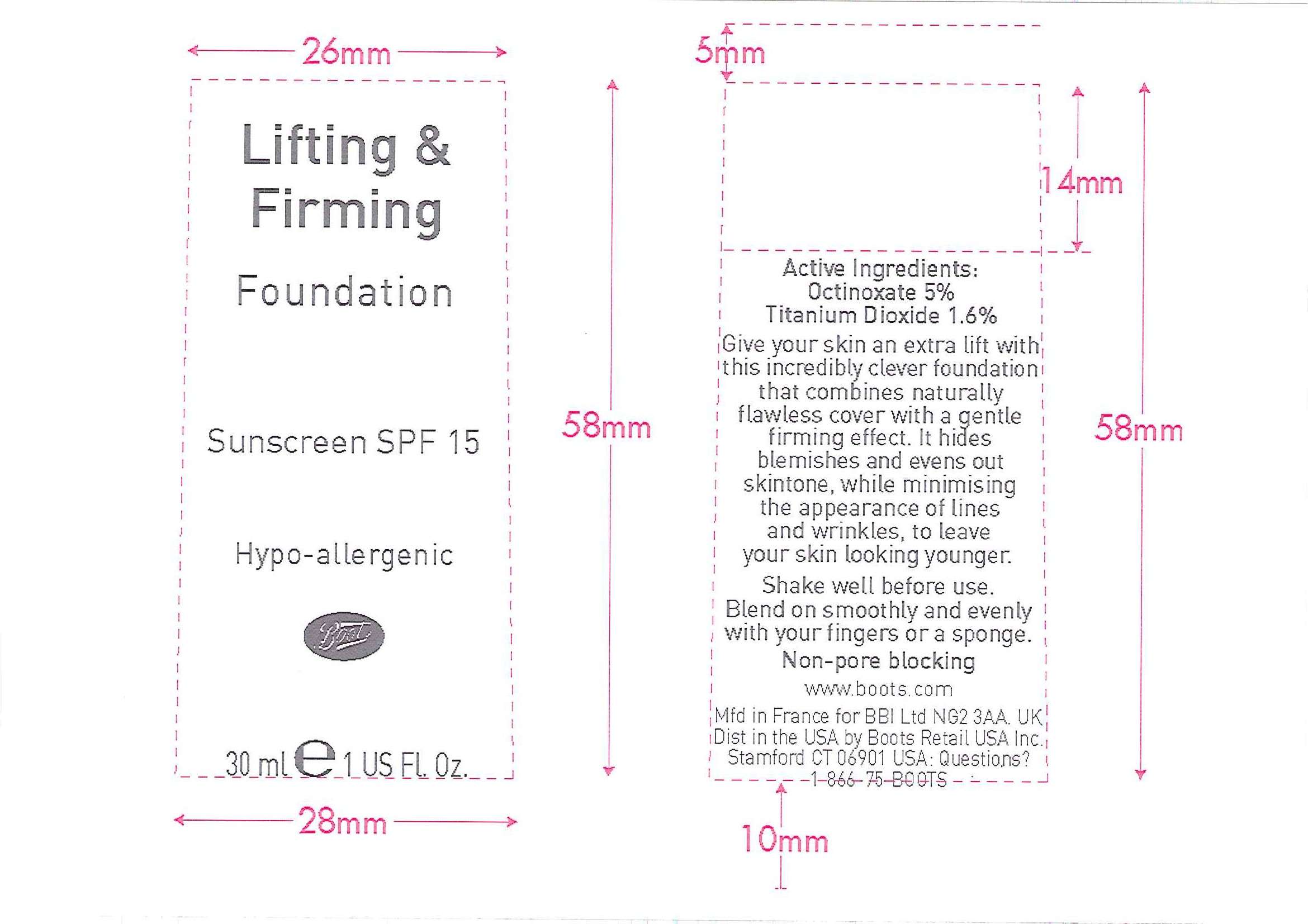 No7 Lifting and Firming Foundation Sunscreen SPF 15 Vanilla
